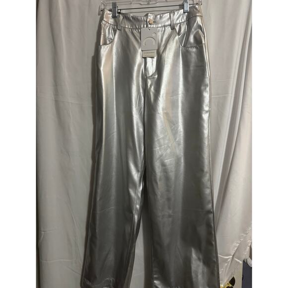 Metallic Leather Straight Leg Pants Size Small  -4 | Commense - Picture 7 of 7